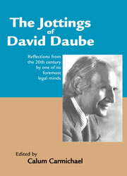 cover for The Jottings of David Daube: edited by Calum Carmichael